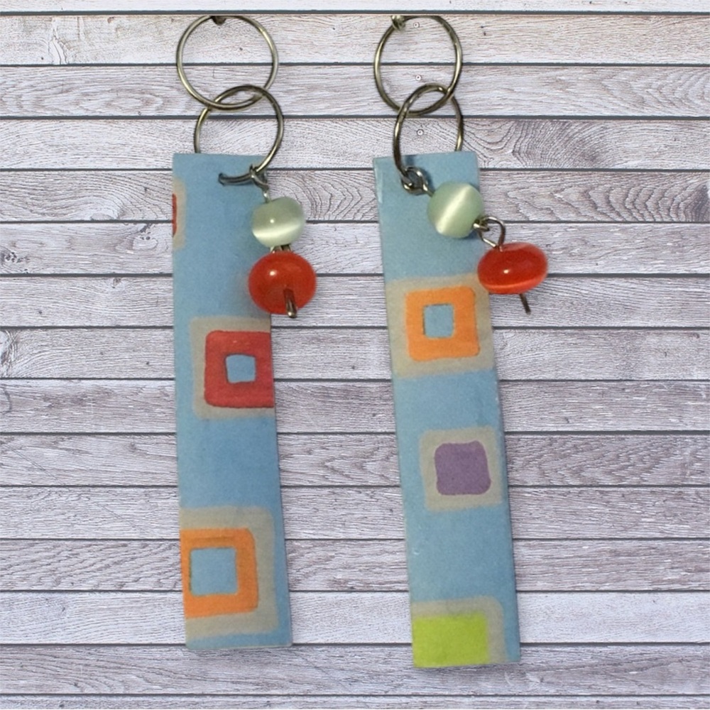 NEW Upcycled blind slat earrings